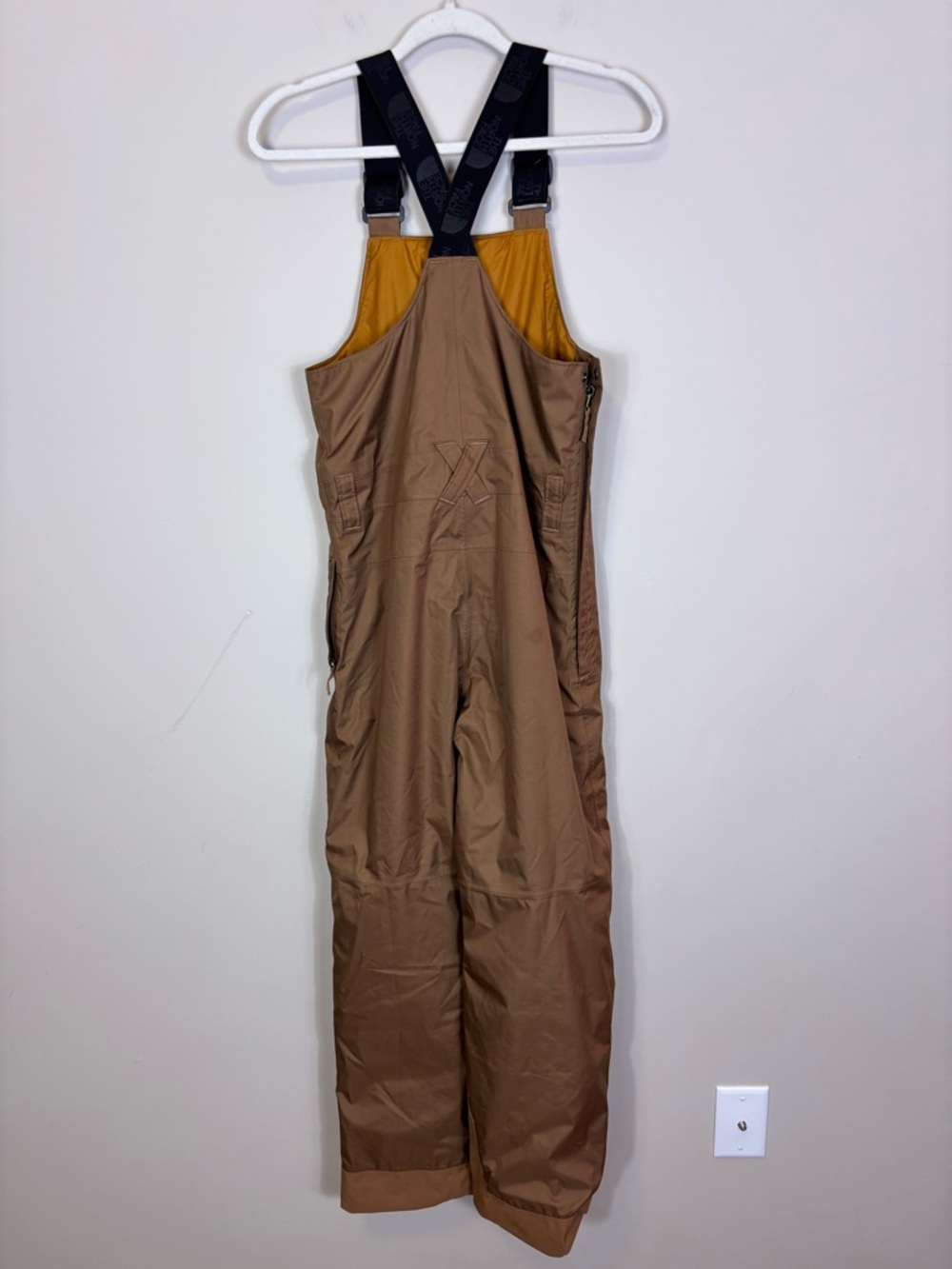 The North Face Kids Tan Bib Snow Overalls with Black Straps Youth Large - Picture 2 of 14